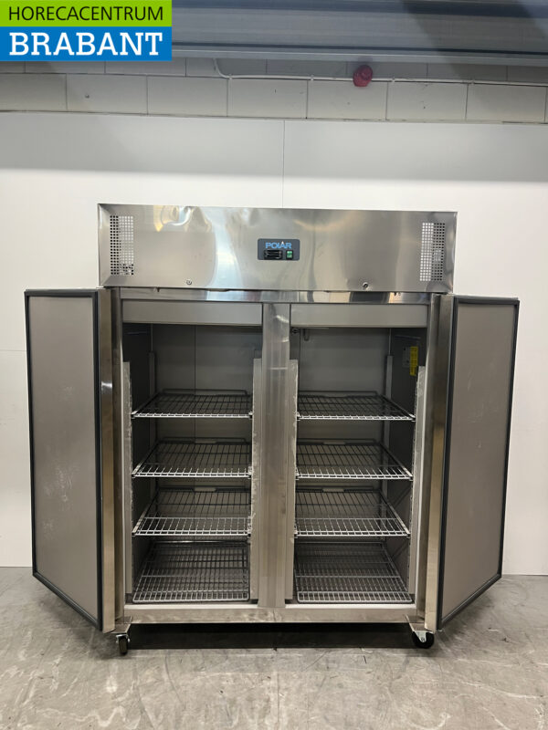 Acier inoxydable Polar U635 Double porte 2 portes Congélateur Congélateur 1300 litres 230V Horeca – Image 4
