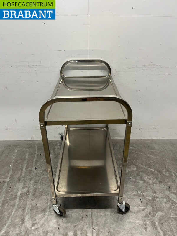 Chariot de service en acier inoxydable 2 étages 94,5 cm Horeca – Image 4