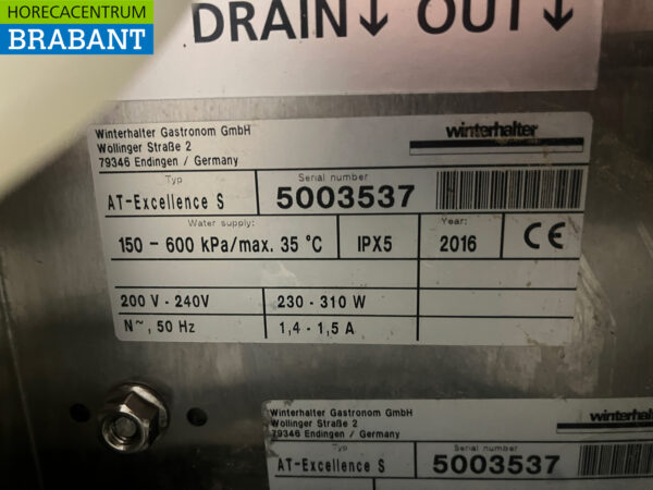 Acier inoxydable Winterhalter Adoucisseur d'eau Osmoseur inversé 230V Horeca – Image 5