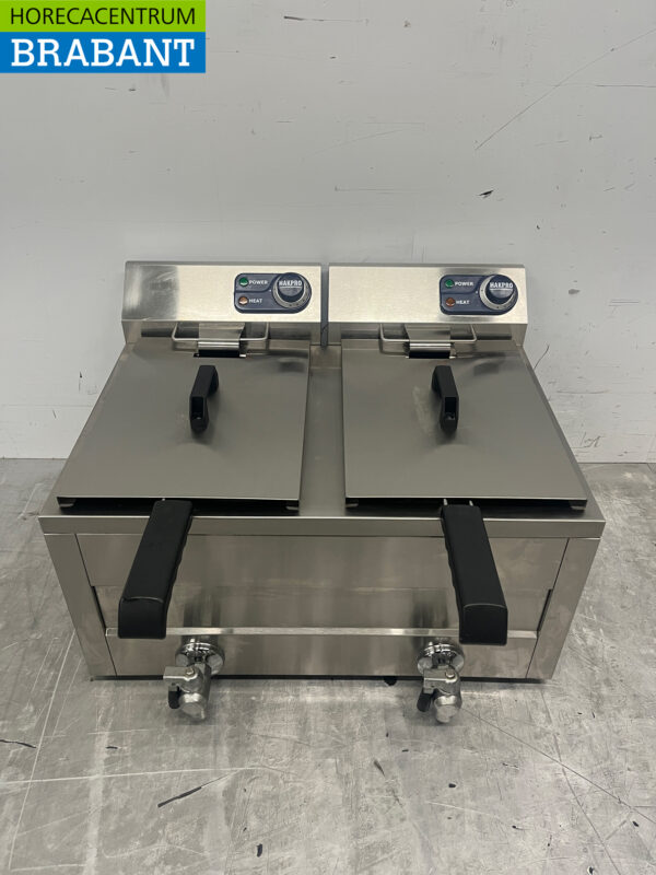 Friteuse double Hakvoort en acier inoxydable 2 x 8 litres 2 x 230V Horeca
