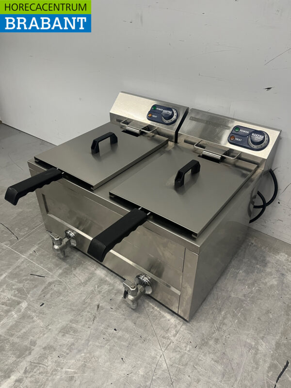 Friteuse double Hakvoort en acier inoxydable 2 x 8 litres 2 x 230V Horeca – Image 2