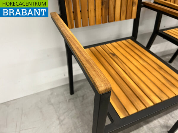 Chaises Bolero DS151 avec accoudoir en bois d'acacia anthracite (4 pièces) Restauration – Image 4