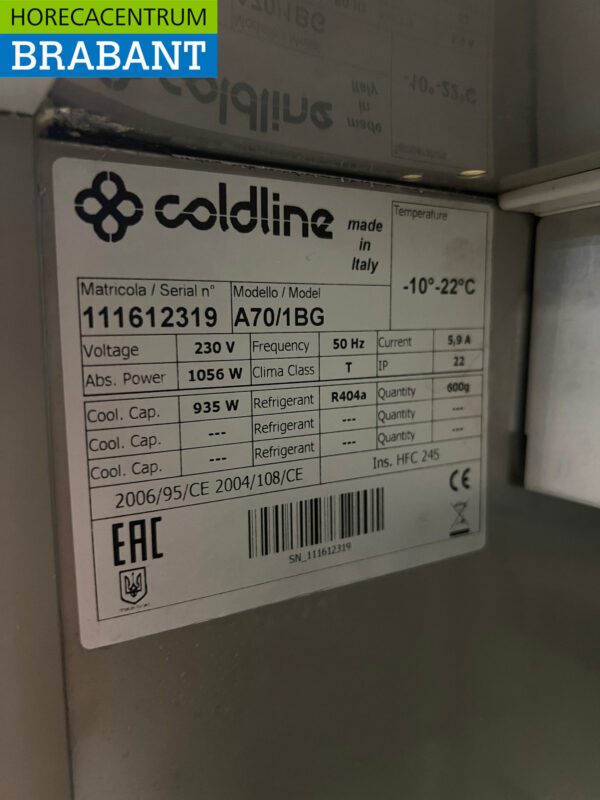 Congélateur Coldline en acier inoxydable 601 litres 230V Horeca – Image 5
