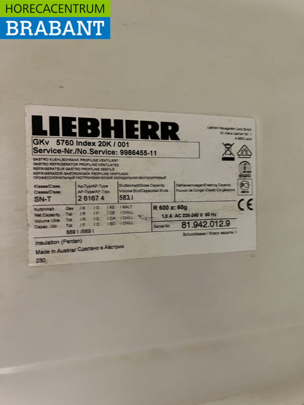 Réfrigérateur Liebherr en acier inoxydable 583 litres 230V Horeca – Image 5