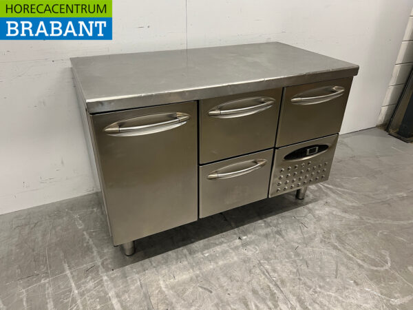 Mercatus en acier inoxydable Etabli réfrigéré 1 porte 3 tiroirs 132 cm 230V Horeca – Image 3
