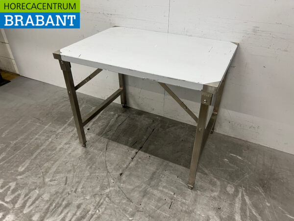 Table de travail pliante en acier inoxydable 100 x 70 x 80 cm Restauration – Image 2