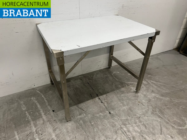 Table de travail pliante en acier inoxydable 100 x 70 x 80 cm Restauration – Image 3