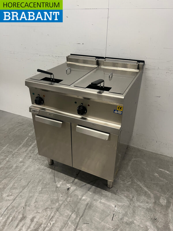 Friteuse double Zanussi en acier inoxydable 2 x 12 litres 400V Restauration – Image 2