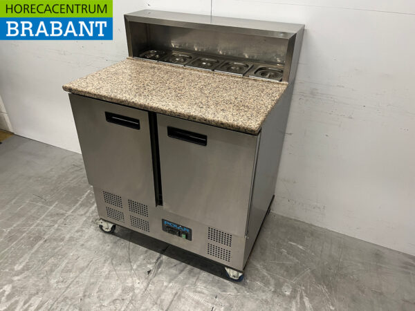 Saladette réfrigérée mobile Polar en acier inoxydable 2 portes 90,5 cm 230V Horeca – Image 2