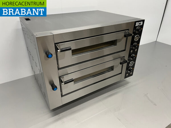 Four à pizza HCB en acier inoxydable 2 x 4 pizzas 34 cm de diamètre 400V Horeca – Image 3