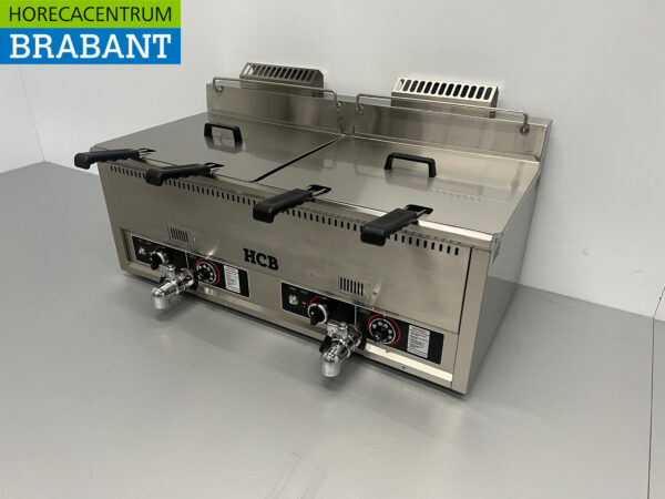 Friteuse double en acier inoxydable 2 x 30 litres PROPAAN gas Catering – Image 2