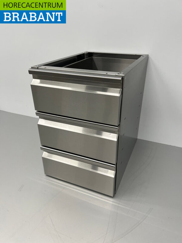 Armoire à tiroirs inférieure en acier inoxydable 3 tiroirs Premium-line Catering – Image 2