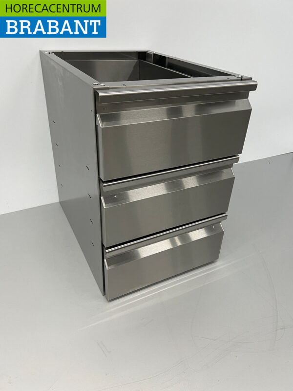 Armoire à tiroirs inférieure en acier inoxydable 3 tiroirs Premium-line Catering – Image 3