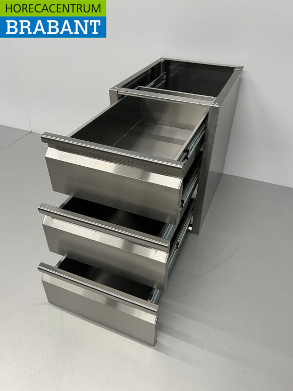Armoire à tiroirs inférieure en acier inoxydable 3 tiroirs Premium-line Catering – Image 5