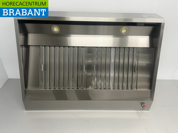 Hotte aspirante HCB en acier inoxydable Moteur Premium-line 1500 mètres cubes modèle oblique 140 cm 230V Horeca