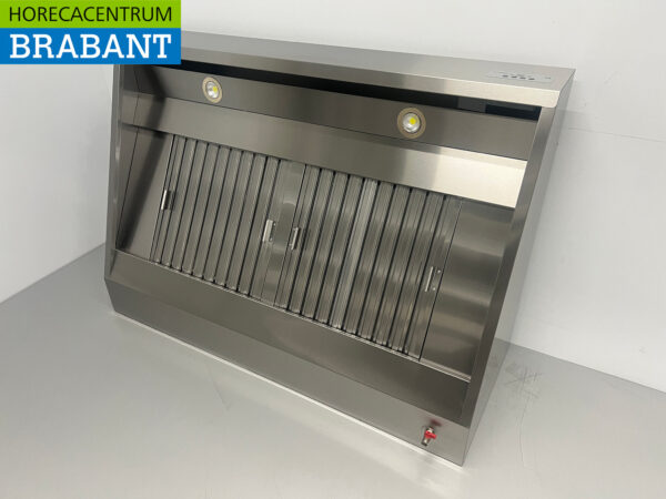 Hotte aspirante HCB en acier inoxydable Moteur Premium-line 1500 mètres cubes modèle oblique 140 cm 230V Horeca – Image 2