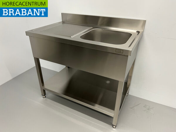 Evier en acier inoxydable 100 x 60 cm Horeca – Image 2
