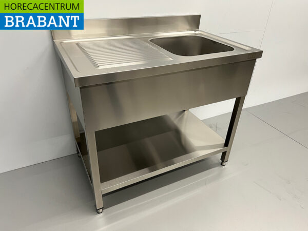 Evier en acier inoxydable 100 x 60 cm Horeca – Image 3