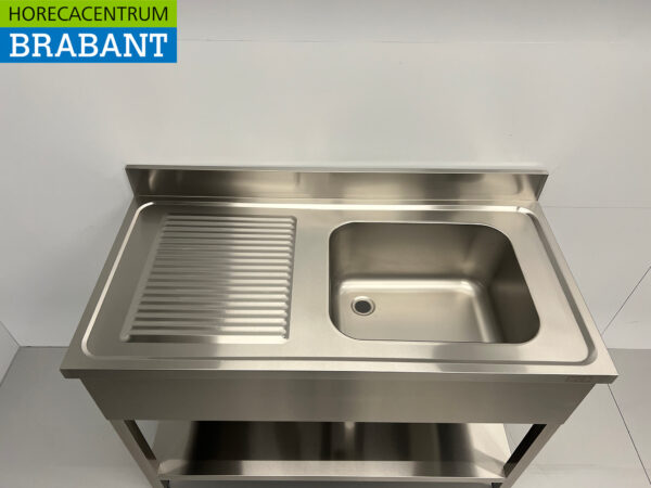 Evier en acier inoxydable 120 x 60 cm Horeca – Image 4