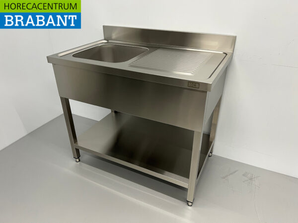 Evier en acier inoxydable 100 x 60 cm Horeca – Image 2