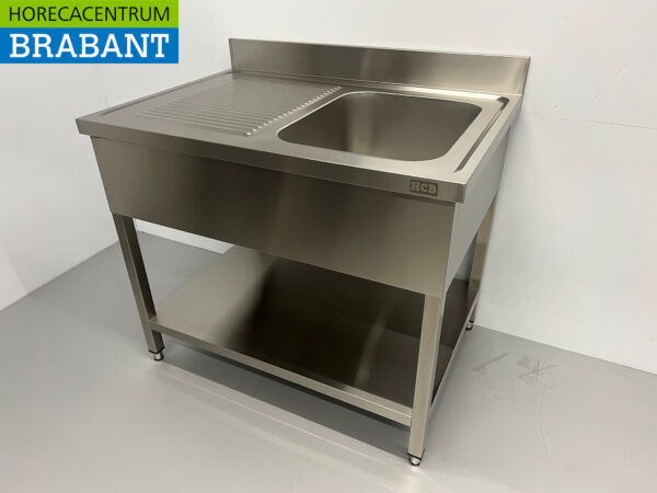 Evier en acier inoxydable 100 x 70 cm Horeca – Image 2