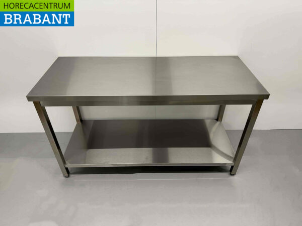 Table de travail en acier inoxydable Premium-line 150 x 60 x 85 cm Restauration – Image 2