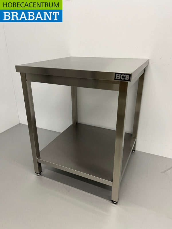 Table de travail en acier inoxydable Premium-line 70 x 70 x 85 cm Restauration – Image 2