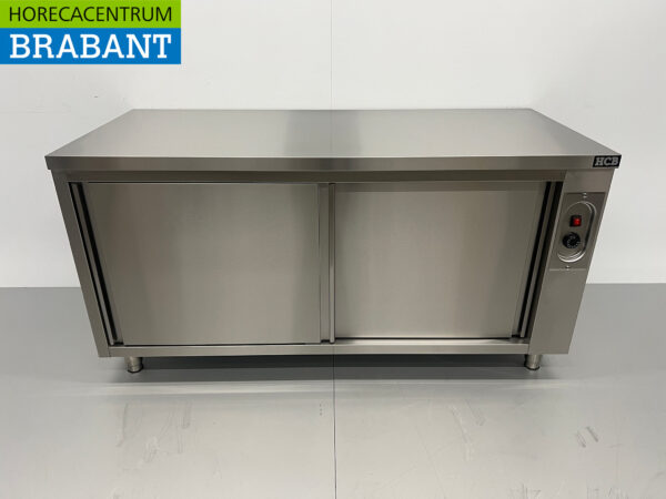Acier inoxydable Armoire chauffante 2 portes coulissantes Premium-line 160 cm Horeca