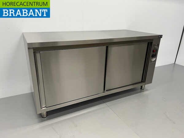 Acier inoxydable Armoire chauffante 2 portes coulissantes Premium-line 160 cm Horeca – Image 3