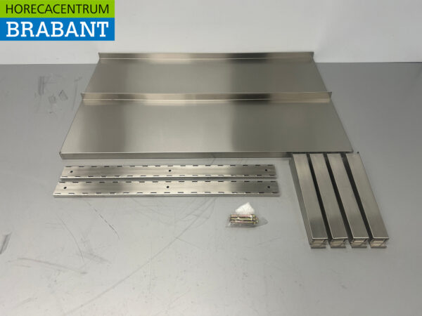 Étagère double en acier inoxydable 100 x 30 cm Horeca