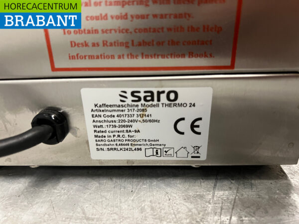 Cafetière Saro en acier inoxydable avec thermos 2,2 litres 230V Horeca – Image 5