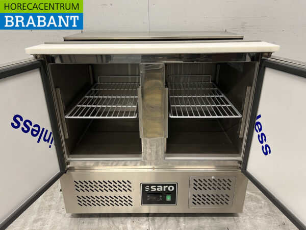 Saro Saladette en acier inoxydable Comptoir réfrigéré 2 portes 230V Horeca – Image 5