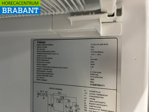 Congélateur Saro en acier inoxydable 534 litres 230V Horeca – Image 5