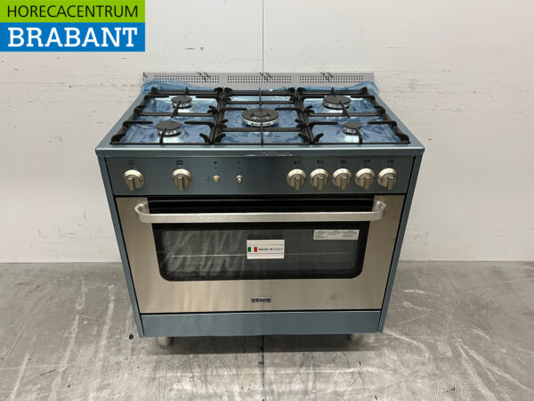 Gazinière Saro en acier inoxydable 5 brûleurs avec four à gaz GAS Horeca
