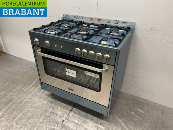 Gazinière Saro en acier inoxydable 5 brûleurs avec four à gaz GAS Horeca – Image 2