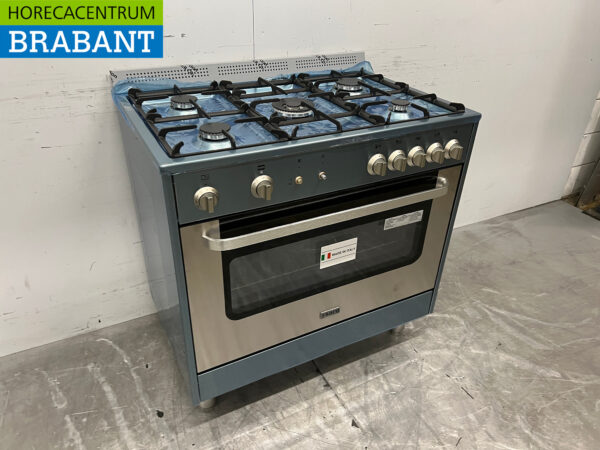 Gazinière Saro en acier inoxydable 5 brûleurs avec four à gaz GAS Horeca – Image 3