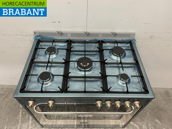 Gazinière Saro en acier inoxydable 5 brûleurs avec four à gaz GAS Horeca – Image 4