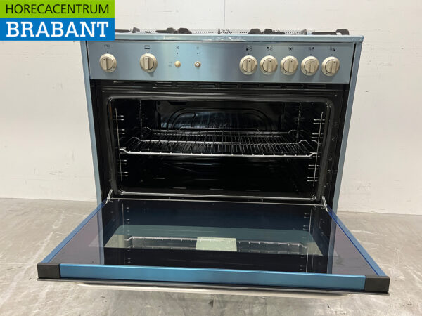 Gazinière Saro en acier inoxydable 5 brûleurs avec four à gaz GAS Horeca – Image 5