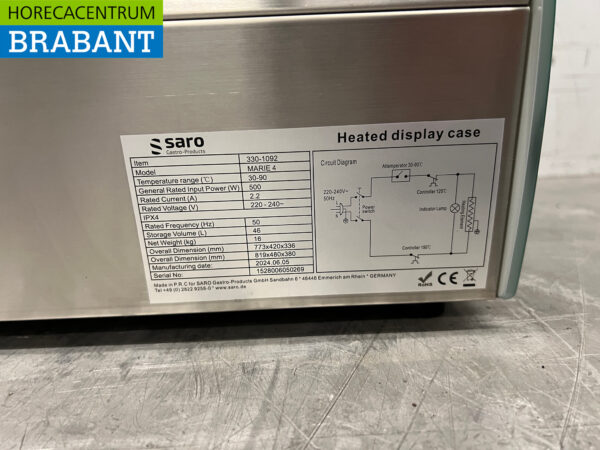 Vitrine Saro en acier inoxydable 46 litres 230V Horeca – Image 6