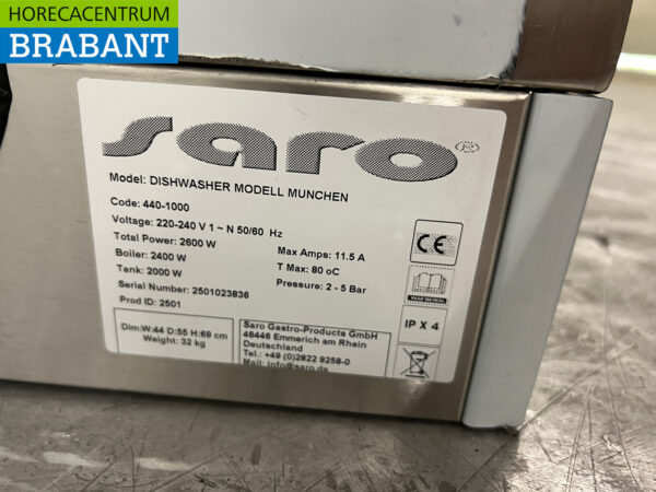 Lave-linge Saro Glass en acier inoxydable 230V Horeca – Image 7