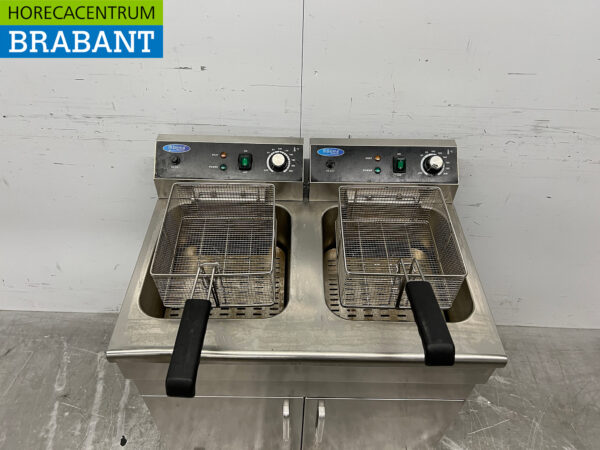 Friteuse double en acier inoxydable 2 x 16 litres 2 x 400V Restauration mobile – Image 4