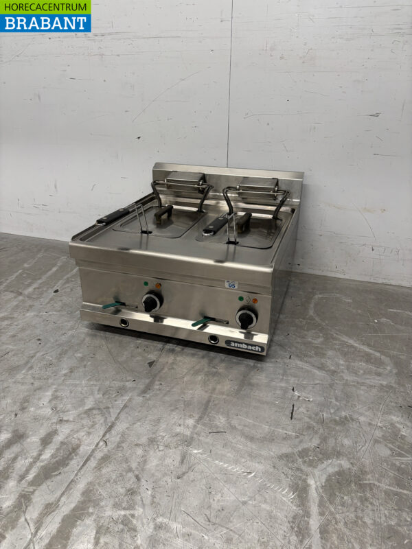 Friteuse double Ambach en acier inoxydable 2 x 11 litres 400V Horeca – Image 3