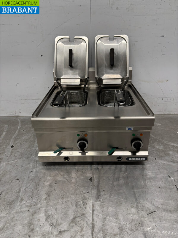 Friteuse double Ambach en acier inoxydable 2 x 11 litres 400V Horeca – Image 4