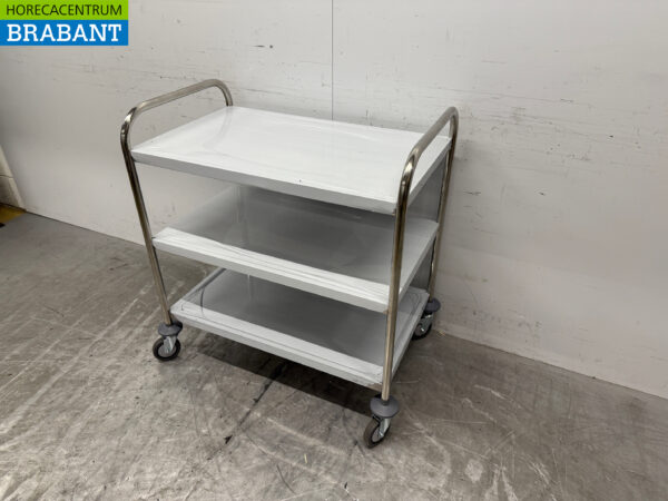Chariot de service Zorro en acier inoxydable 3 étages 86 cm Restauration – Image 2