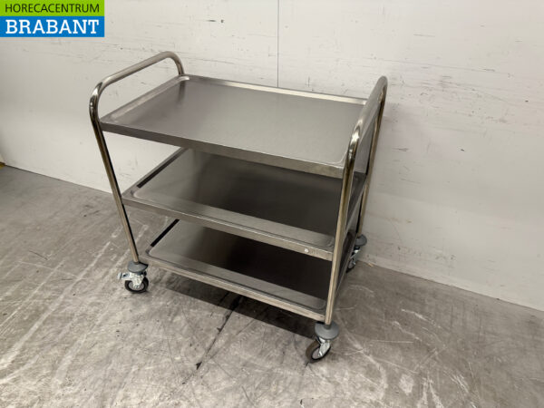Chariot de service Zorro en acier inoxydable 3 étages 86 cm Restauration – Image 2