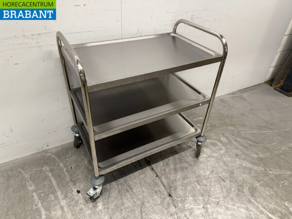 Chariot de service Zorro en acier inoxydable 3 étages 86 cm Restauration – Image 3