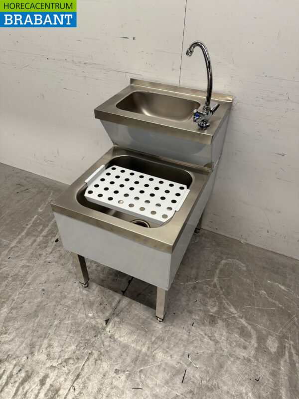 Saro en acier inoxydable Double évier Verseur d'évier combi Robinet 50.5 cm Horeca – Image 2
