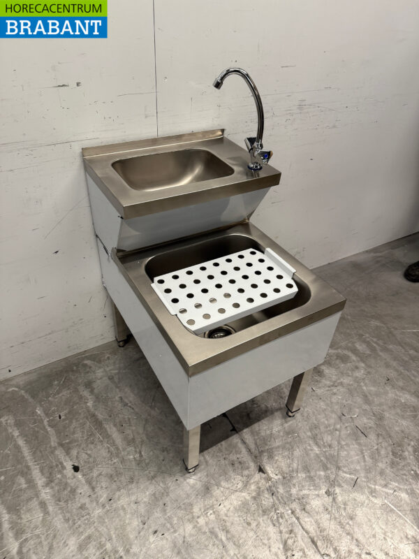 Saro en acier inoxydable Double évier Verseur d'évier combi Robinet 50.5 cm Horeca – Image 3