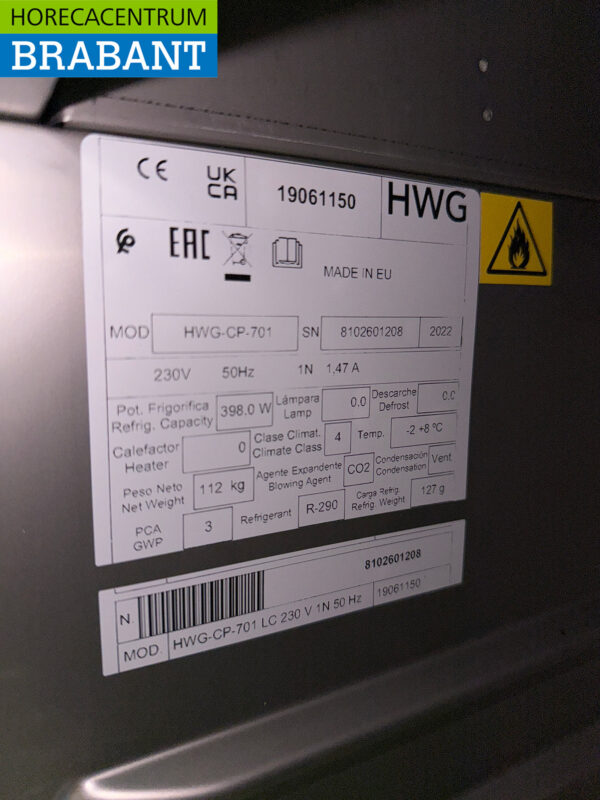 Glacière en acier inoxydable 600 litres 230V Horeca – Image 5