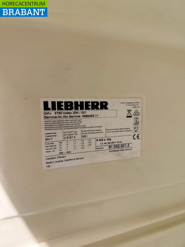 Réfrigérateur Liebherr en acier inoxydable 583 litres 230V Horeca – Image 5